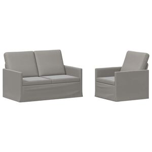 vidaXL Set di divani 2 pcs Grigio Chiaro Velluto (V)