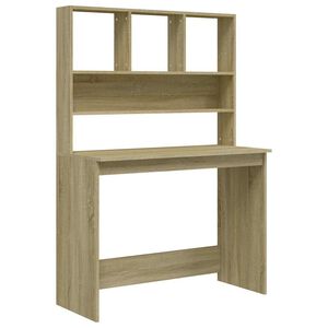 vidaXL Scrivania Mensole Rovere Sonoma 102x45x148 cm Legno Multistrato