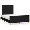 vidaXL Giroletto senza Materasso Nero 120x190 cm in Tessuto