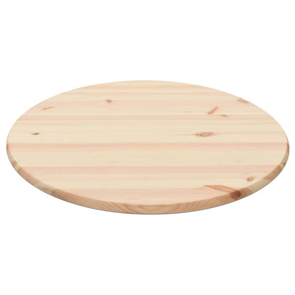 vidaXL Piano Tavolo in Legno di Pino Naturale Rotondo 25 mm 80 cm