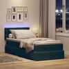 vidaXL Letto con contenitore e LED Verde Scuro 90 x 190 cm Velluto