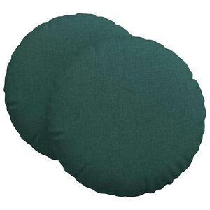 vidaXL Cuscini per Seduta 2 pcs Verde Scuro &Oslash;60 x 21 cm Tessuto