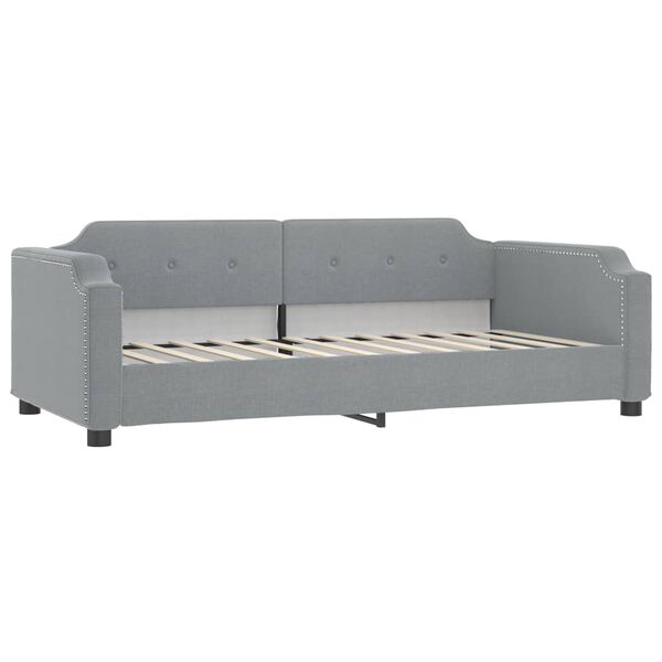 vidaXL Divano Letto con Materasso Grigio Chiaro 90x190 cm in Tessuto