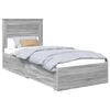vidaXL Struttura del letto Grigio Sonoma e Argento 75 x 190 cm