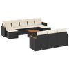 vidaXL Set Divani da Giardino 11 pz con Cuscini in Polyrattan Nero
