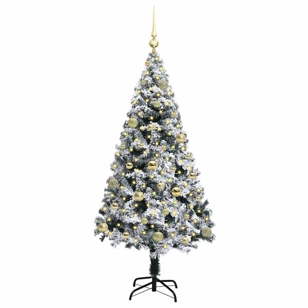 vidaXL Albero di Natale artificiale con 150 LED Verde 150 cm