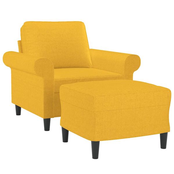 vidaXL Poltrona con Poggiapiedi Giallo Chiaro 60 cm in Tessuto