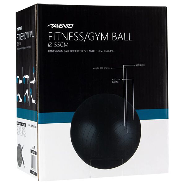Avento Palla per Fitness/Palestra Diametro 55 cm Nera