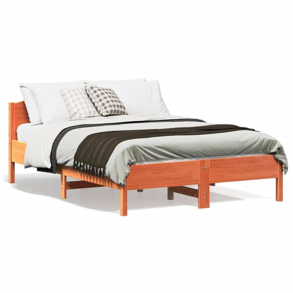 vidaXL Letto senza Materasso Marrone Cera 140x190 cm in Legno di Pino