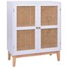 vidaXL Credenza Bianca 80x35x100 cm in MDF e Rattan