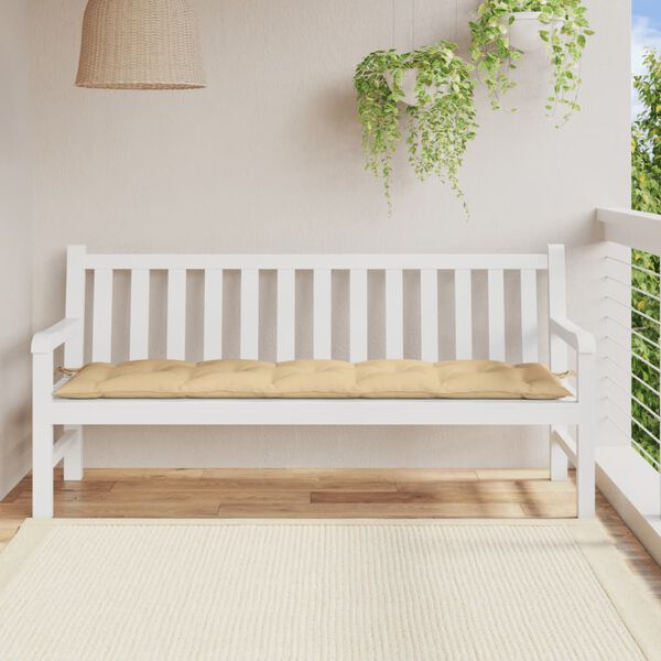 vidaXL Cuscino Panca da Giardino Beige Mélange 180x50x7 cm in Tessuto