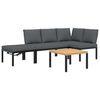 vidaXL Set Divani da Giardino 4 pz con Cuscini in Alluminio Nero