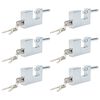 vidaXL Lucchetto 6 pcs Argento 7,8 x 2 x 5 cm Ferro