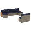 vidaXL Set Divani da Giardino 9 pz con Cuscini Grigio in Polyrattan