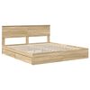 vidaXL Letto con Contenitore con testiera Rovere Sonoma 180 x 200 cm