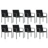 vidaXL Set Pranzo da Giardino 9 pz con Cuscini in Polyrattan e Acciaio