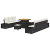 vidaXL Set Divano da Giardino 10 pz Nero polyrattan