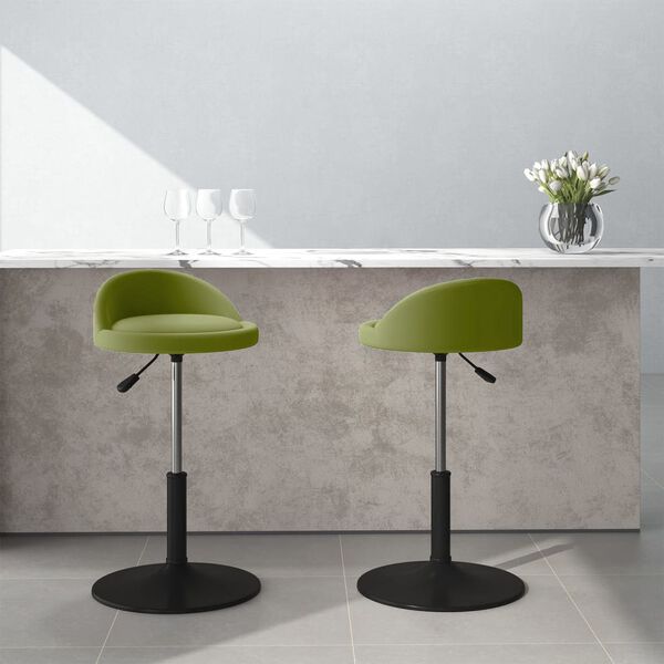 vidaXL Sedie da Pranzo Girevoli 2 pz Verde Chiaro in Velluto