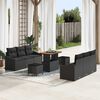 vidaXL Set Divano da Giardino con cuscino 9 pcs Nero polyrattan