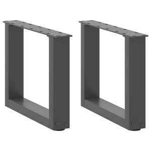 vidaXL Gambe per Tavolino da Caff&egrave; a Forma di U 2 pz Antracite 30x(30-31) cm Acciaio
