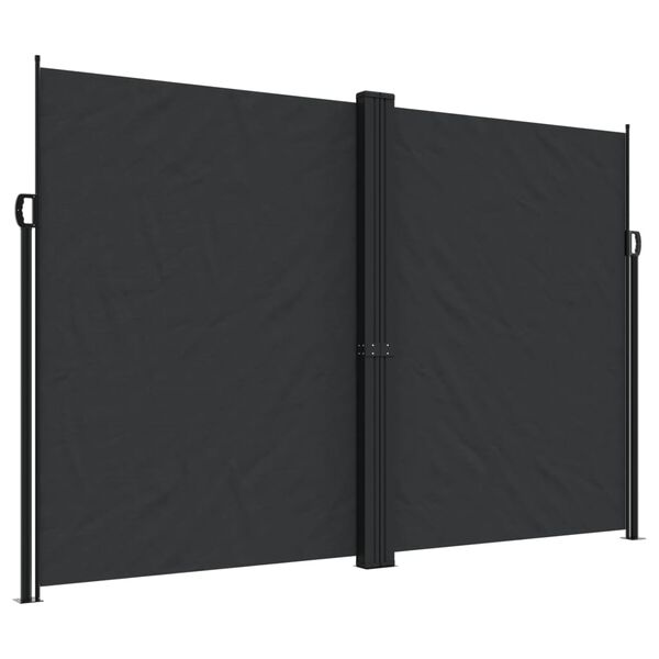 vidaXL Tenda da Sole Laterale Retrattile Nera 220x600 cm