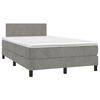 vidaXL Letto a Molle con Materasso e LED Grigio Chiaro 120x200 cm Velluto