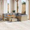 vidaXL Set Divano da Giardino 13 pcs Beige e Grigio Chiaro polyrattan