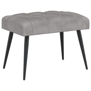 vidaXL Panchina con bottoni imbottiti Grigio Chiaro 60 x 40 x 45 cm