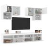 vidaXL Set Mobili TV a Muro 6 pz con Luci LED Bianco