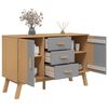 vidaXL Credenza OLDEN Grigia e Marrone 114x43x73,5 cm Massello di Pino