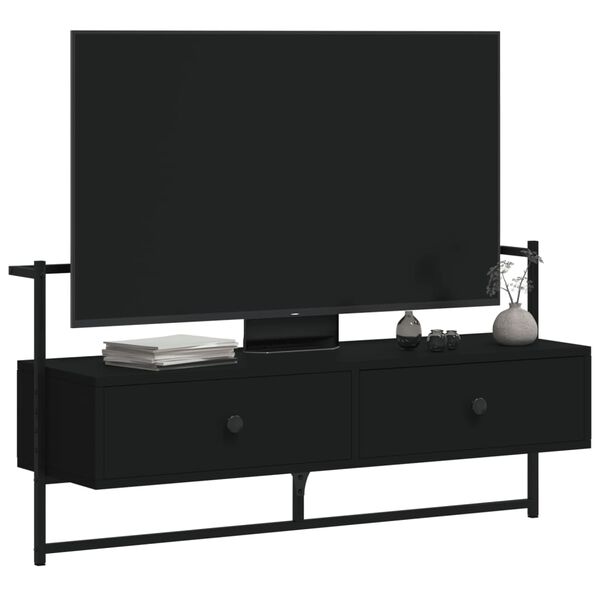 vidaXL Mobile TV a Muro Nero 100,5x30x51 cm in Legno Multistrato