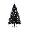 vidaXL Albero di Natale artificiale con luci integrate Nero 210 cm PVC