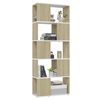 vidaXL Libreria/Divisorio Bianco e Rovere Sonoma 60x24x155 cm