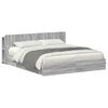 vidaXL Telaio del letto con storage Sonoma grigio 180 x 200 cm