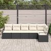 vidaXL Set di divani 6 pcs Nero polyrattan