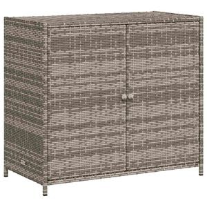 vidaXL Armadietto Portaoggetti Giardino Grigio 83x45x76 cm Polyrattan