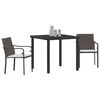 vidaXL Set da Pranzo per Giardino 3 pcs Marrone e Nero Rattan in PE