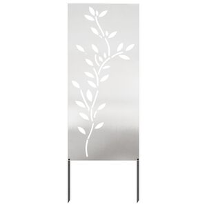 vidaXL Schermo per privacy in giardino Floreale Argento 50 x 140 cm