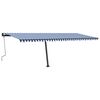 vidaXL Tenda da Sole Retrattile Manuale con LED 600x350 cm Blu Bianco