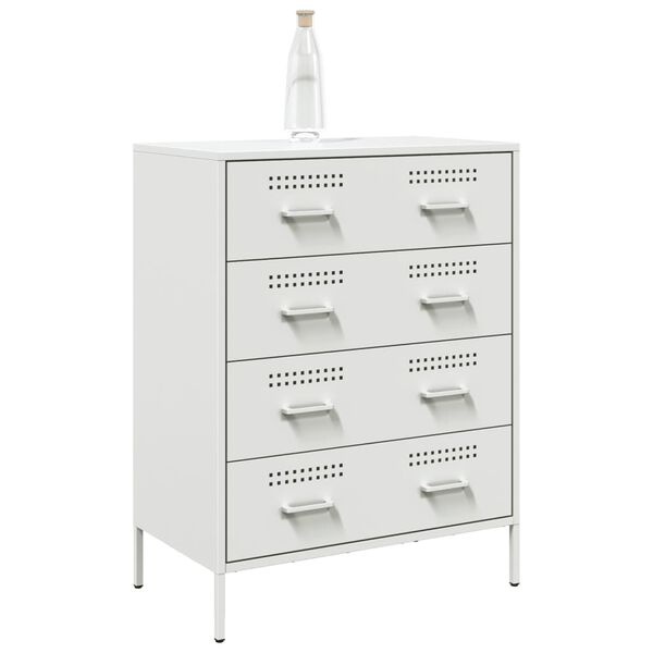 vidaXL Credenza Bianca 68x39x89 cm in Acciaio