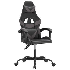 vidaXL Sedia da Gaming Girevole Nera e Grigia in Similpelle