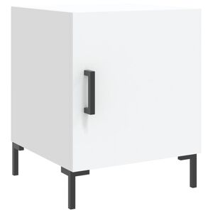 vidaXL Comodino Bianco 40x40x50 cm in Legno Multistrato