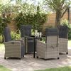 vidaXL Set da Pranzo per Giardino con cuscino 5 pcs Grigio polyrattan