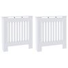 vidaXL Copertura per radiatori 2 pz Bianco 78 x 19 x 81,5cm