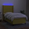 vidaXL Letto a Molle con Materasso e LED Verde 80x200 cm in Tessuto