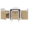 vidaXL Set da Pranzo per Giardino 5 pcs Beige polyrattan