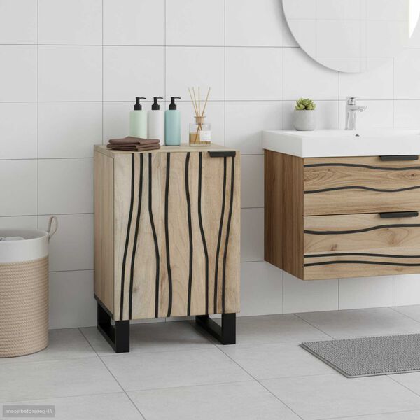 vidaXL Armadio per Lavabo da Bagno con porta Bianco 38 x 33,5 x 58 cm