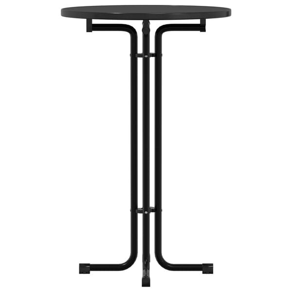 vidaXL Tavolo da Pranzo Nero &Oslash;70x110 cm Legno Multistrato e Acciaio