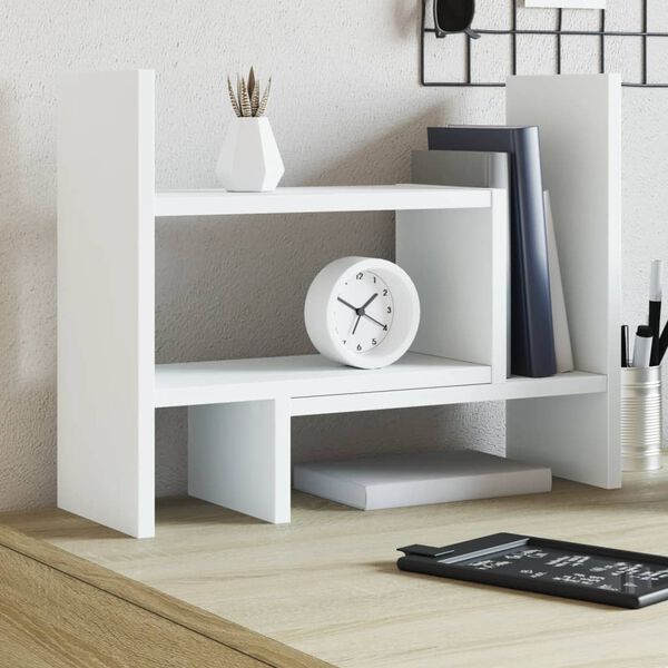 vidaXL Organizer da Scrivania Bianco 38,5x17x39 cm Legno Multistrato