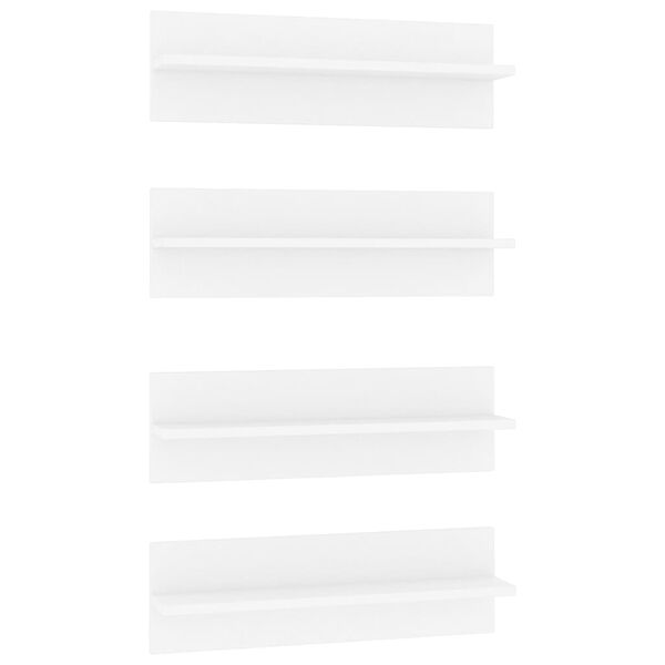 vidaXL Mensole a Muro 4 pz Bianche 60x11,5x18 cm in Legno Multistrato